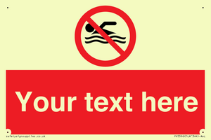 Custom No swimming prohibition Sign